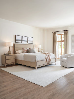 Lexington Tommy Bahama Home Tillman Nightstand - Elegant Sand Drift Finish With Soft-close Drawers & Tapered Splayed Legs Sand Drift  578-621