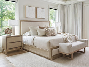 Lexington Tommy Bahama Home Tillman Nightstand - Elegant Sand Drift Finish With Soft-close Drawers & Tapered Splayed Legs Sand Drift  578-621