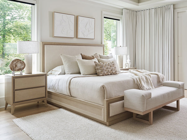 Lexington Tommy Bahama Home Tillman Nightstand - Elegant Sand Drift Finish With Soft-close Drawers & Tapered Splayed Legs Sand Drift  578-621