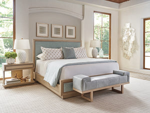 Lexington Tommy Bahama Home Gavin Nightstand: Modern Design With Touch Led Lighting, Soft-close Drawer & Open Storage Compartment Sand Drift  578-622