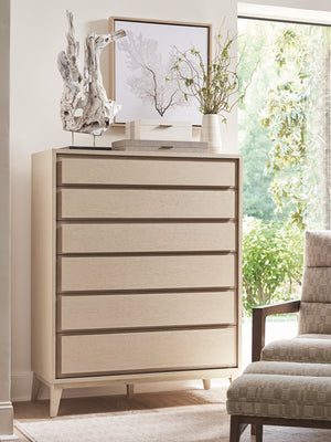 Lexington Tommy Bahama Home Mason Chest: Elegant White Oak Storage With Soft-close Drawers And Clean Contemporary Design Sand Drift  578-307