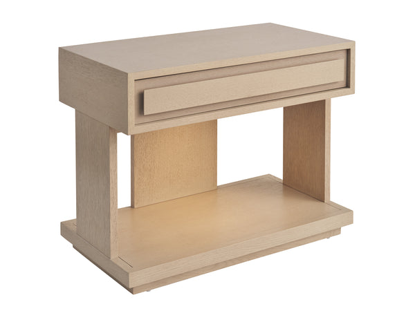 Lexington Tommy Bahama Home Gavin Nightstand: Modern Design With Touch Led Lighting, Soft-close Drawer & Open Storage Compartment Sand Drift  578-622