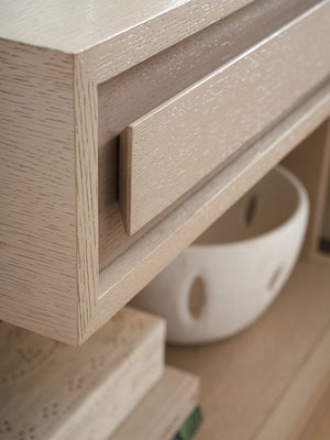 Lexington Tommy Bahama Home Gavin Nightstand: Modern Design With Touch Led Lighting, Soft-close Drawer & Open Storage Compartment Sand Drift  578-622