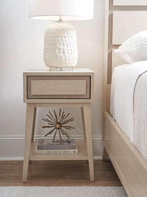 Lexington Tommy Bahama Home Darcey Night Table - Contemporary Design With Soft-close Drawer, Tapered Legs, And Elegant Finish Sand Drift  578-623