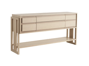 Lexington Tommy Bahama Home Beckley Sideboard - Contemporary White Oak Design With Soft-close Drawers And Elegant Storage Solutions Sand Drift  578-869