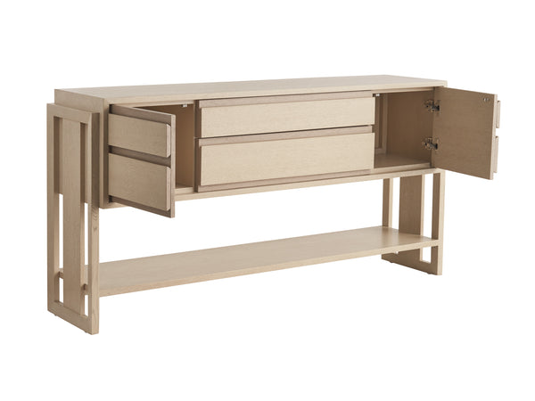 Lexington Tommy Bahama Home Beckley Sideboard - Contemporary White Oak Design With Soft-close Drawers And Elegant Storage Solutions Sand Drift  578-869