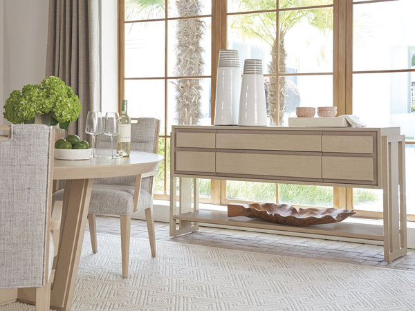 Lexington Tommy Bahama Home Beckley Sideboard - Contemporary White Oak Design With Soft-close Drawers And Elegant Storage Solutions Sand Drift  578-869