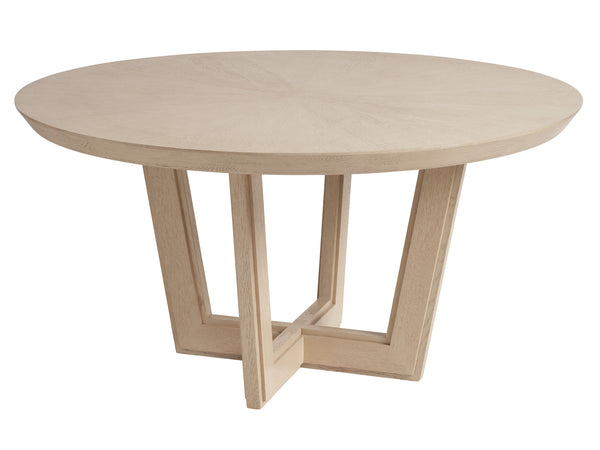 Lexington Tommy Bahama Home Hanson Round Dining Table - Elegant White Oak Design With Wavy Glass, Perfect For Contemporary Spaces Sand Drift  578-875c
