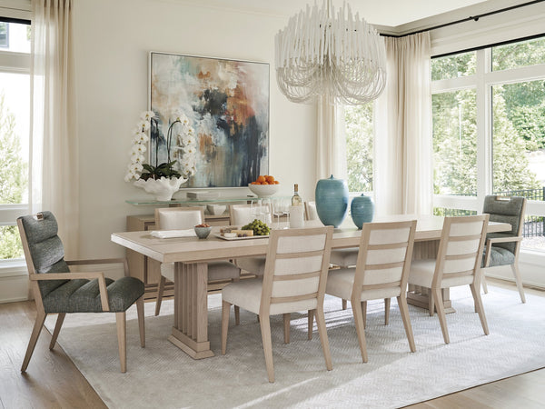 Lexington Tommy Bahama Home Aiden Channeled Upholstered Dining Chair - Modern Design With Comfort, Brushed Champagne Accents Sand Drift  578-883-41