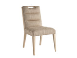 Lexington Tommy Bahama Home Aiden Channeled Upholstered Dining Chair - Modern Design With Comfort, Brushed Champagne Accents Sand Drift  578-882-40