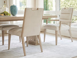 Lexington Tommy Bahama Home Aiden Channeled Upholstered Dining Chair - Modern Design With Comfort, Brushed Champagne Accents Sand Drift  578-883-01