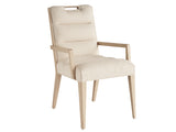 Lexington Tommy Bahama Home Aiden Channeled Upholstered Dining Chair - Modern Design With Comfort, Brushed Champagne Accents Sand Drift  578-883-01