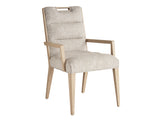 Lexington Tommy Bahama Home Aiden Channeled Upholstered Dining Chair - Modern Design With Comfort, Brushed Champagne Accents Sand Drift  578-883-40