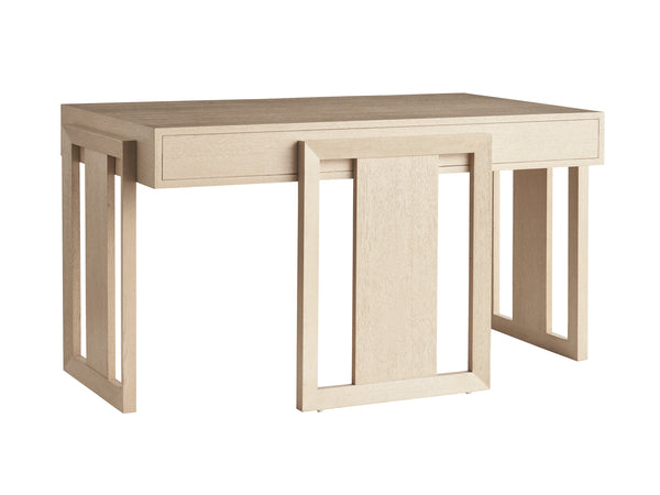 Lexington Tommy Bahama Home Everson Writing Desk – Modern Design With Soft-close Drawers, White Oak Finish & Elegant Details Sand Drift  578-933