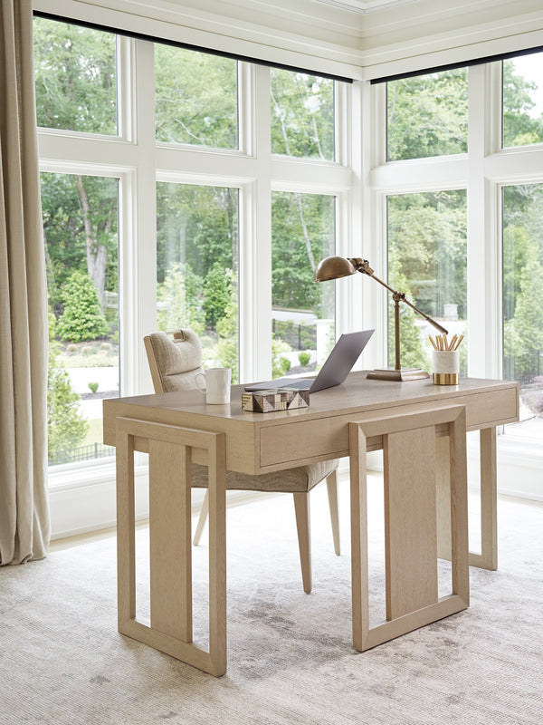 Lexington Tommy Bahama Home Everson Writing Desk – Modern Design With Soft-close Drawers, White Oak Finish & Elegant Details Sand Drift  578-933