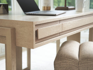 Lexington Tommy Bahama Home Everson Writing Desk – Modern Design With Soft-close Drawers, White Oak Finish & Elegant Details Sand Drift  578-933