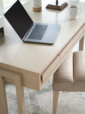 Lexington Tommy Bahama Home Everson Writing Desk – Modern Design With Soft-close Drawers, White Oak Finish & Elegant Details Sand Drift  578-933