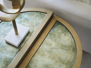 Lexington Tommy Bahama Home Brooke Bunching Accent Tables - Elegant Tiered Design With Glass Tops & Champagne Metal Bases For Style Sand Drift  578-951