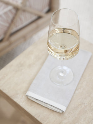 Lexington Tommy Bahama Home Shea Contemporary Hourglass Accent Table With Natural Travertine And Brushed Champagne Finish Sand Drift  578-954