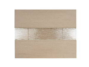 Lexington Tommy Bahama Home Fischer Rectangular Lamp Table - Contemporary Design With Wavy Glass Top And Open Storage Shelf Sand Drift  578-955