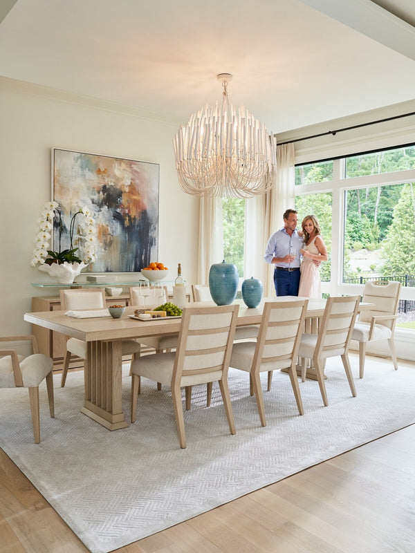 Lexington Tommy Bahama Home Belaire Rectangular Dining Table With Elegant Design And Extending Leaves For Stylish Gatherings Sand Drift  578-877