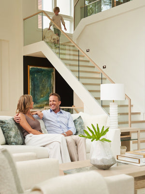 Lexington Tommy Bahama Home Fischer Contemporary Cocktail Table With Wavy Glass Top And Open Storage For Modern Living Spaces Sand Drift  578-945