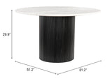 Izola Dining Table White & Black 110140 Zuo Modern