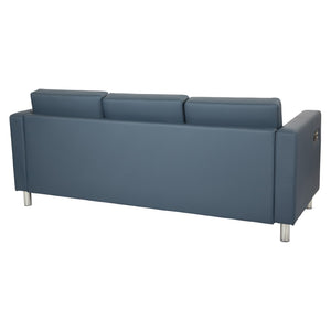 OSP Home Furnishings Atlantic Modern Sofa with Built-in Usb and Ac Charging Ports for Living Room Comfort Blue ATL53-R105