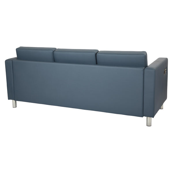 OSP Home Furnishings Atlantic Modern Sofa with Built-in Usb and Ac Charging Ports for Living Room Comfort Blue ATL53-R105