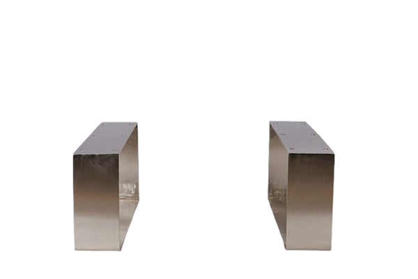 English Elm Minimalistic Low Profile Rectangular Coffee Table with Polished Metal Legs for Loft Living B024P357597