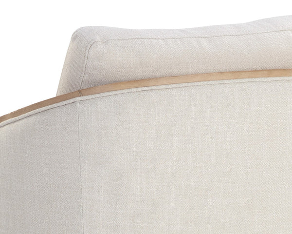 Sunpan TASIA Swivel Lounge Chair in Effie Linen - Modern Comfort with Natural Birch Frame & Timeless Style 111544