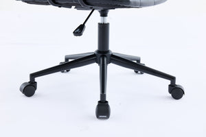 English Elm Antique PU Leather Office Chair with High Back, Soft Foam Seat, Adjustable Gaslift, 360° Swivel, Durable Frame Antique Black W3149P374034