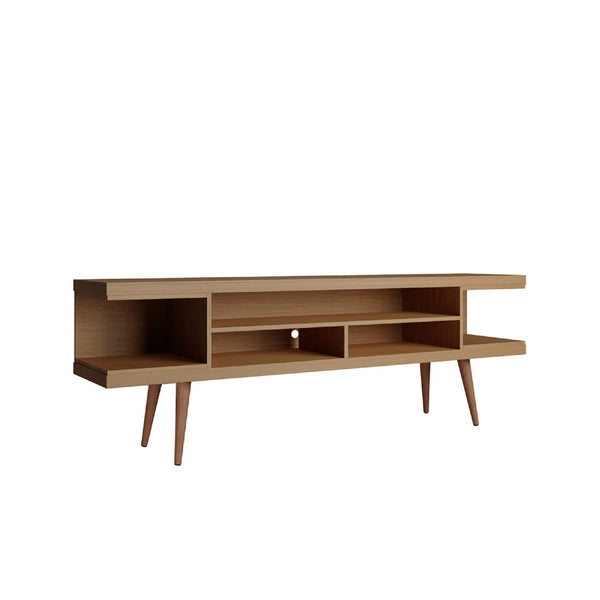 English Elm Utopia 70" TV Stand with Ample Storage and Wire Management, Sleek Mid-Century Legs for Durability Maple B365P398382