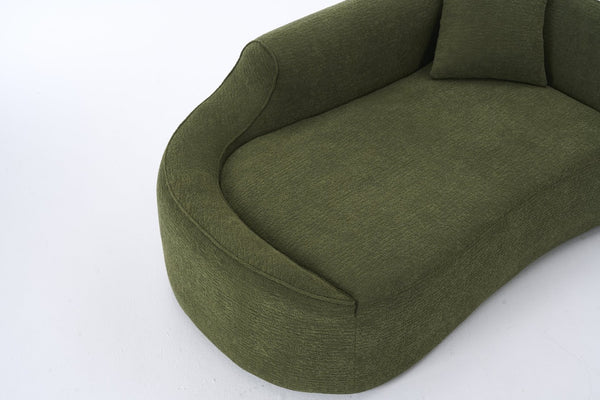 English Elm Ly-048 Chenille Curved Chaise Loveseat Sleeper Sofa Deep Seat Modern Living Room W2231P401728