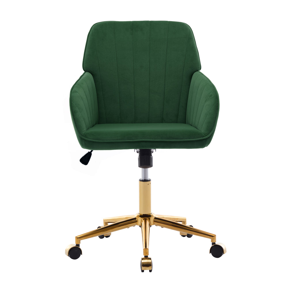English Elm TY Velvet Ergonomic Office Chair in Green with Memory Foam Cushion, Lumbar Support & Swivel Comfort W2311P220186