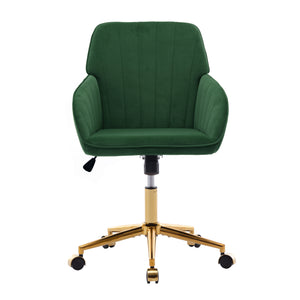 English Elm TY Velvet Ergonomic Office Chair in Green with Memory Foam Cushion, Lumbar Support & Swivel Comfort W2311P220186