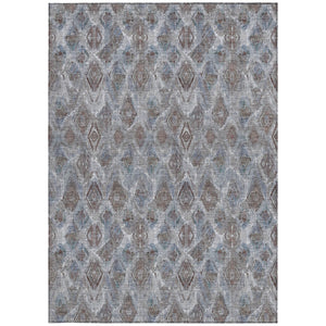 Homeroots 3' Stylish Beige Taupe Geometric Washable Area Rug For Indoor And Outdoor Spaces, Durable Design 9' X 12' Polyester 579004
