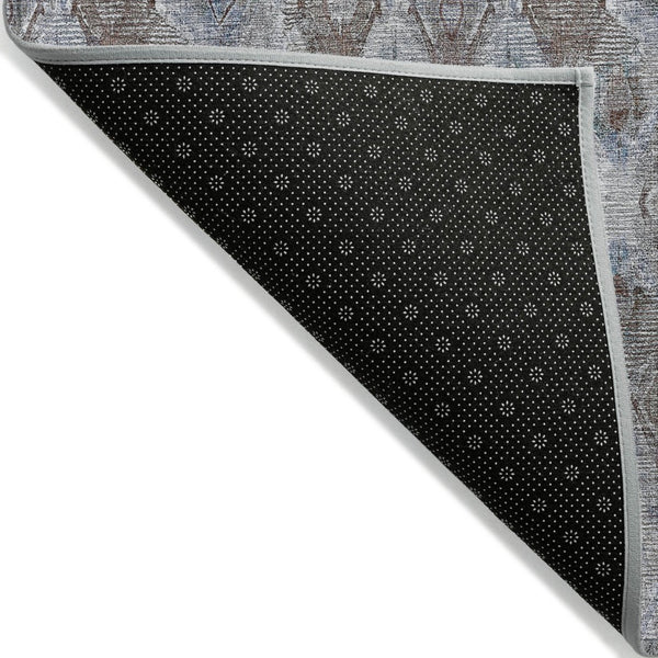 HomeRoots 9' Sky Blue and Silver Geometric Indoor Outdoor Area Rug – Durable, Stylish, and Machine Washable! 9' X 12' 579004