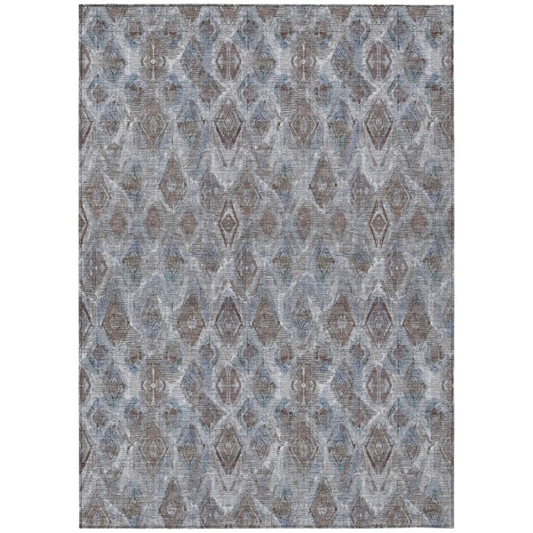 HomeRoots 5' Sky Blue and Silver Geometric Area Rug – Stylish, Washable Design for Indoor and Outdoor Spaces 10' X 14' 579005