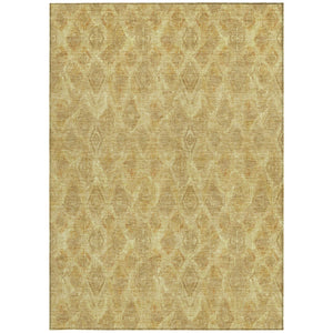 Homeroots 3' Stylish Beige Taupe Geometric Washable Area Rug For Indoor And Outdoor Spaces, Durable Design 3' X 5' Polyester 579006
