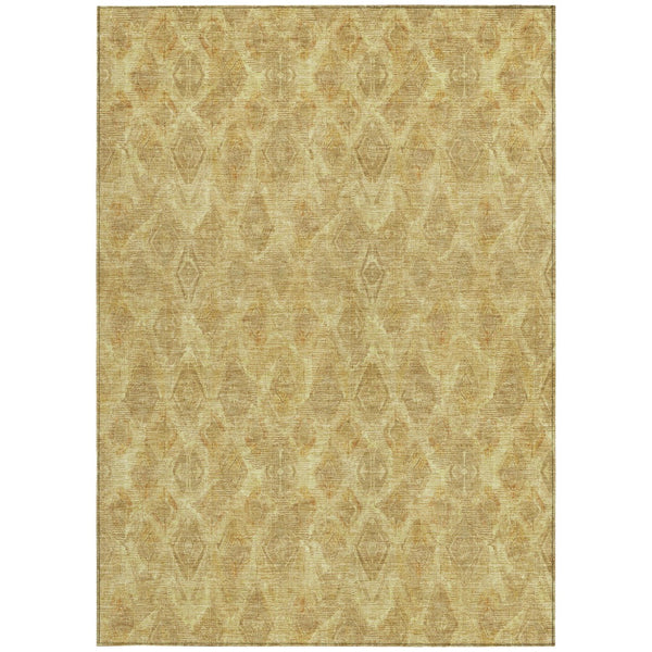 Homeroots 3' Stylish Beige Taupe Geometric Washable Area Rug For Indoor And Outdoor Spaces, Durable Design 10' X 14' Polyester 579011