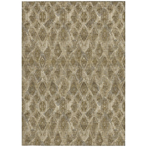 Homeroots 3' Stylish Beige Taupe Geometric Washable Area Rug For Indoor And Outdoor Spaces, Durable Design 5' X 8' Polyester 579013