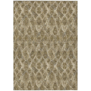 HomeRoots 5' Geometric Washable Area Rug in Brown, Beige & Tan – Stylish, Durable, Perfect for Indoor & Outdoor Use 8' X 10' 579015