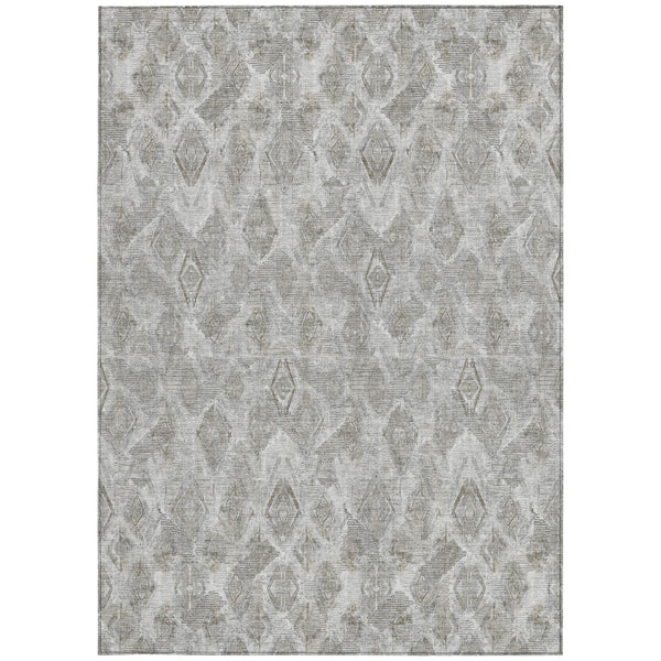 Homeroots 3' Stylish Beige Taupe Geometric Washable Area Rug For Indoor And Outdoor Spaces, Durable Design 10' X 14' Polyester 579023