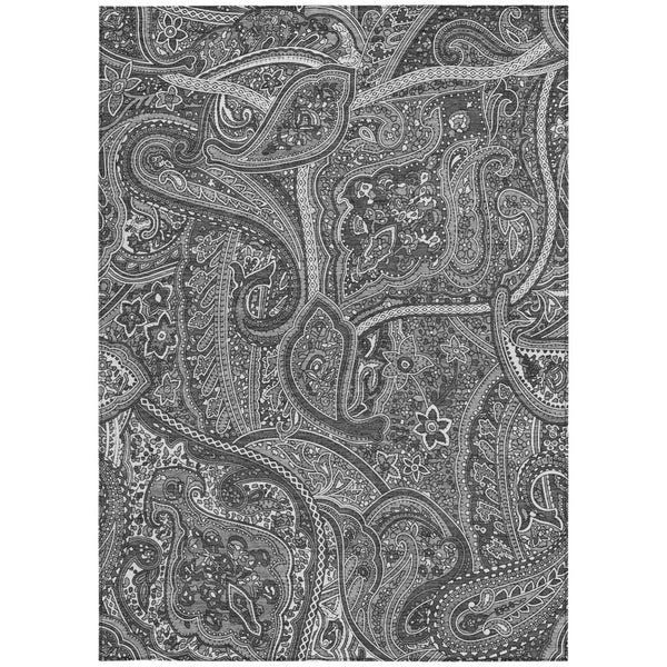Homeroots 3' Elegant Brown Tan Beige Paisley Washable Indoor Outdoor Area Rug For Stylish Living Spaces 8' X 10' Polyester 579033