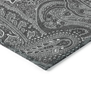 Homeroots 3' Elegant Brown Tan Beige Paisley Washable Indoor Outdoor Area Rug For Stylish Living Spaces 9' X 12' Polyester 579034