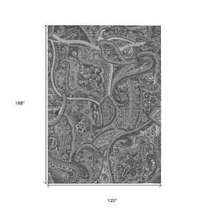 Homeroots 3' Elegant Brown Tan Beige Paisley Washable Indoor Outdoor Area Rug For Stylish Living Spaces 10' X 14' Polyester 579035