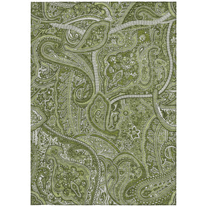 Homeroots 3' Elegant Brown Tan Beige Paisley Washable Indoor Outdoor Area Rug For Stylish Living Spaces 8' X 10' Polyester 579039