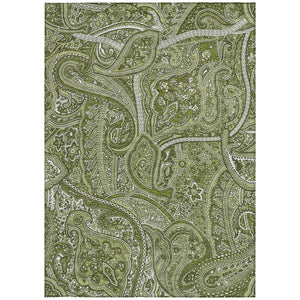 Homeroots 3' Elegant Brown Tan Beige Paisley Washable Indoor Outdoor Area Rug For Stylish Living Spaces 9' X 12' Polyester 579040
