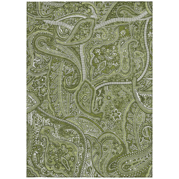 Homeroots 3' Elegant Brown Tan Beige Paisley Washable Indoor Outdoor Area Rug For Stylish Living Spaces 9' X 12' Polyester 579040